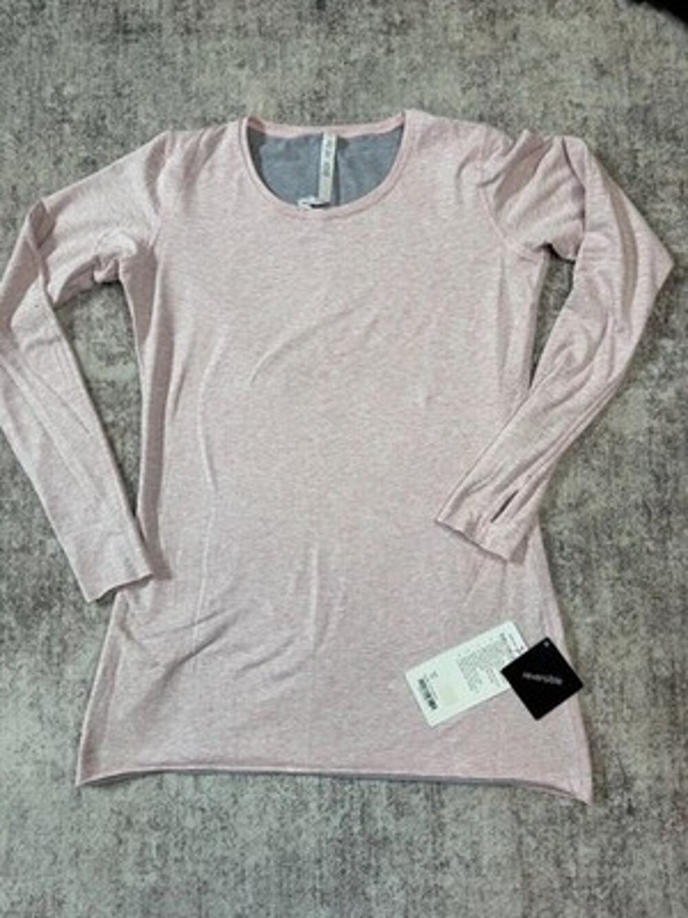 Lululemon Every Yogi Reversible Pink Long Sleeve Shirt Sz 12 Pima Cotton